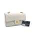 VINTAGE CHANEL CLASSIC FLAP SMALL CHAIN SHOULDER BAG WHITE LAMB SKIN GOLD HARDWARE 90319695