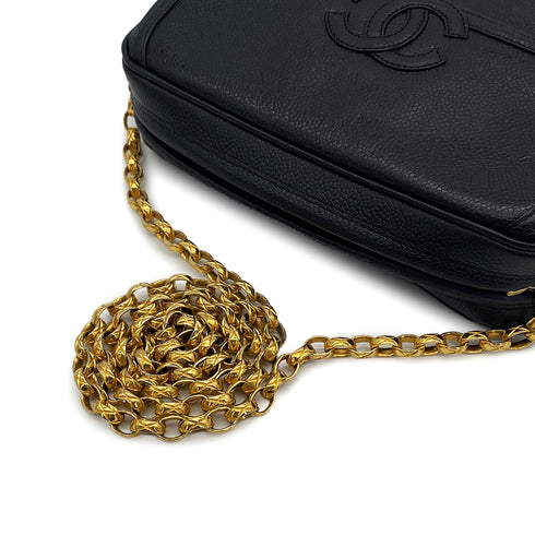 VINTAGE CHANEL COCOMARK BIJOU CHAIN SHUOLDER BAG BLACK CAVIAR SKIN GOLD HARDWARE 90324822