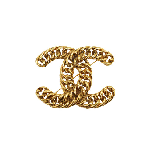 VINTAGE CHANEL COCOMARK BROOCH GOLD ACCESSORY 90326600