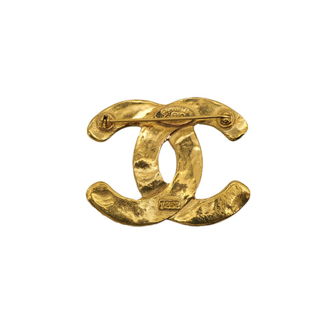 VINTAGE CHANEL COCOMARK BROOCH MATELASSE GOLD ACCESSORY 29 90324107