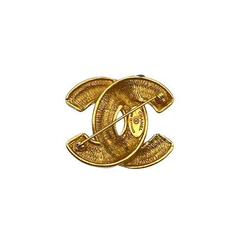 VINTAGE CHANEL COCOMARK BROOCH MATELASSE GOLD ACCESSORY 90325284