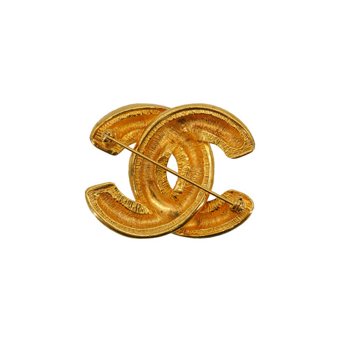 VINTAGE CHANEL COCOMARK BROOCH MATELASSE GOLD ACCESSORY 90335743
