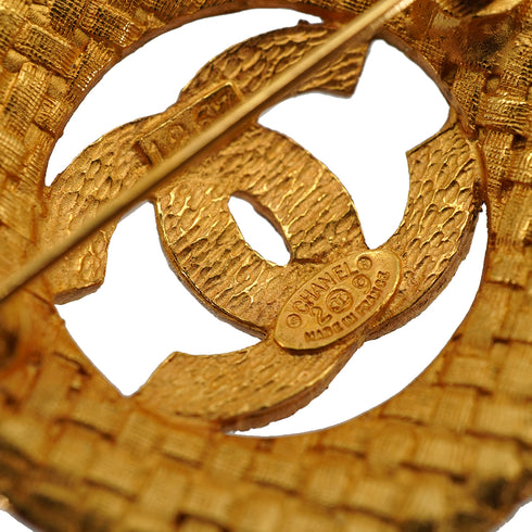 VINTAGE CHANEL COCOMARK BROOCH ROUND GOLD ACCESSORY 29 90331831