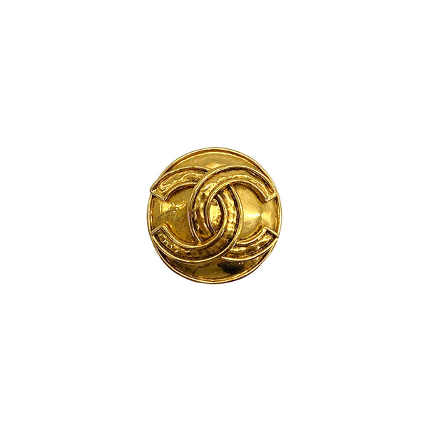 VINTAGE CHANEL COCOMARK BROOCH ROUND GOLD ACCESSORY 94P 90327616