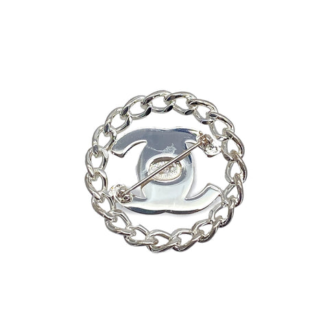VINTAGE CHANEL COCOMARK BROOCH SILVER ACCESSORY 97A 90328004