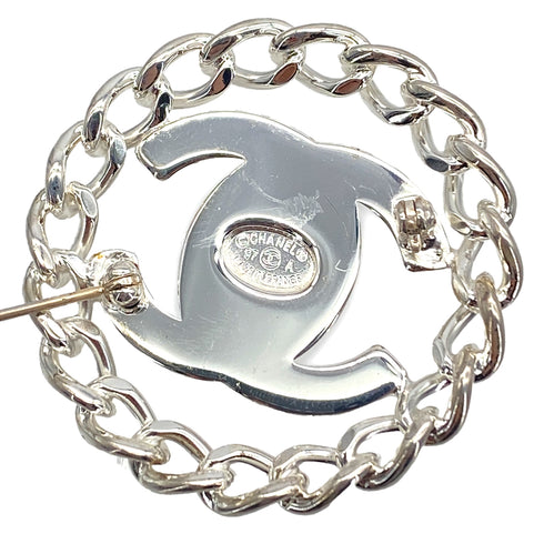 VINTAGE CHANEL COCOMARK BROOCH SILVER ACCESSORY 97A 90328004