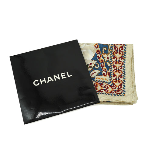 VINTAGE CHANEL COCOMARK CAMELLIA SCARF MULTICOLOR SILK 90331387