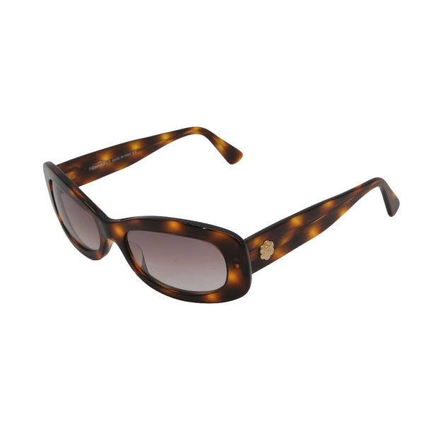 VINTAGE CHANEL COCOMARK CAMELLIA TORTOISESHELL SUNGLASSES BROWN EYEWEAR 90323486