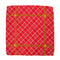 VINTAGE CHANEL COCOMARK CHAIN CHECK PATTERN SCARF RED SILK 90322220