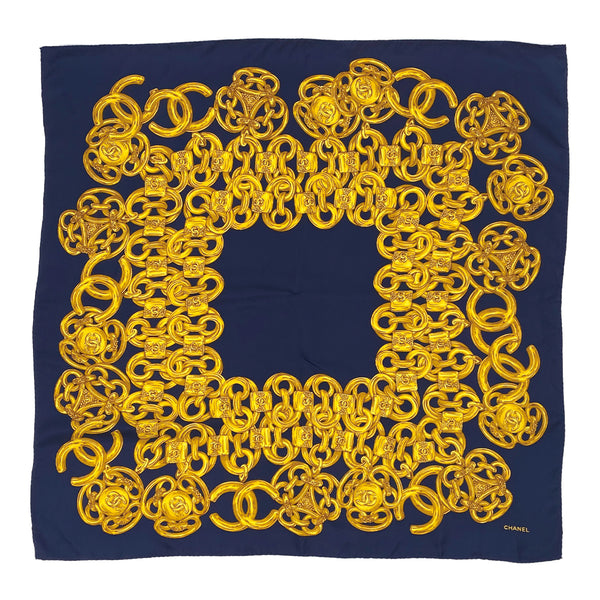 VINTAGE_CHANEL_COCOMARK_CHAIN_MOTIF_SCALF_BLUE_GOLD_SILK_90314786_japan