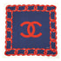 VINTAGE CHANEL COCOMARK CHAIN MOTIF SCARF NAVY RED WHITE SILK 90340532