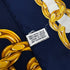 VINTAGE CHANEL COCOMARK CHAIN PATTERN SCARF NAVY GOLD SILK 90322148