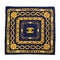 VINTAGE CHANEL COCOMARK CHAIN PATTERN SCARF NAVY SILK 90323165