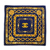 VINTAGE CHANEL COCOMARK CHAIN PATTERN SCARF NAVY SILK 90323165