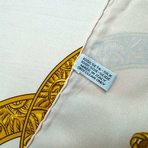VINTAGE CHANEL COCOMARK CHAIN PATTERN SCARF PINK SILK 90324152