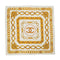 VINTAGE CHANEL COCOMARK CHAIN PATTERN SCARF WHITE SILK 90323144