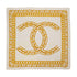 VINTAGE CHANEL COCOMARK CHAIN PATTERN SCARF WHITE SILK 90323159