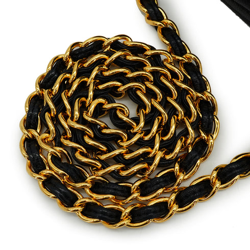 VINTAGE CHANEL COCOMARK CHAIN SHOULDER BAG BLACK LAMB SKIN GOLD HARDWARE 90335826