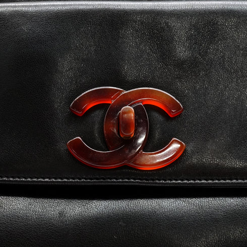 VINTAGE CHANEL COCOMARK CHAIN SHOULDER BAG BLACK LAMB SKIN TORTOISESHELLHARDWARE 90339212