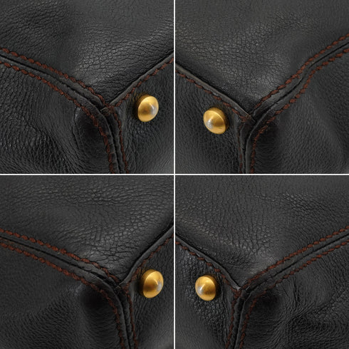 VINTAGE CHANEL COCOMARK CHAIN TOTE BAG DARK BROWN LEATHER PLASTIC HARDWARE 90340362