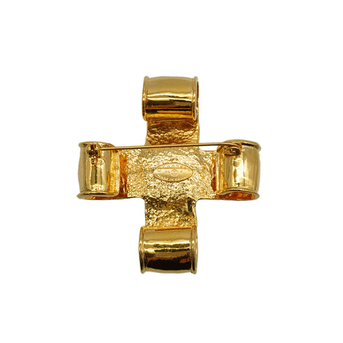 VINTAGE CHANEL BROOCH COCOMARK CROSS GOLD ACCESSORY 94P 90340527
