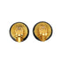 VINTAGE CHANEL COCOMARK EARRINGS RHINESTONE BLACK WHITE ACCESSORY 97A 90324101