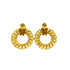VINTAGE CHANEL COCOMARK EARRINGS SWING ROUND GOLD ACCESSORY 96P 90322206