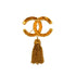 VINTAGE CHANEL COCOMARK FRINGE BROOCH GOLD ACCESSORY 93A 90347809