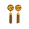 VINTAGE CHANEL COCOMARK FRINGE EARRINGS GOLD ACCESSORY 93P 90332379