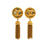 VINTAGE CHANEL COCOMARK FRINGE EARRINGS GOLD ACCESSORY 93P 90332379