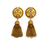 VINTAGE CHANEL COCOMARK FRINGE EARRINGS GOLD ACCESSORY 93P 90332379