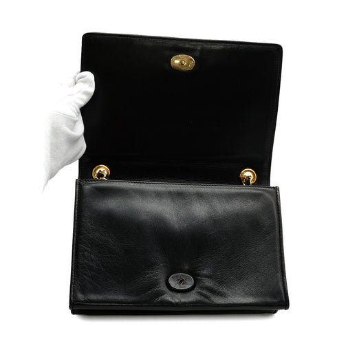 VINTAGE CHANEL COCOMARK FULL FLAP CHAIN SHOULDER BAG BLACK LAMB SKIN GOLD HARDWARE 90346129