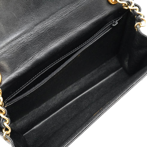 VINTAGE CHANEL COCOMARK FULL FLAP CHAIN SHOULDER BAG BLACK LAMB SKIN GOLD HARDWARE 90346129