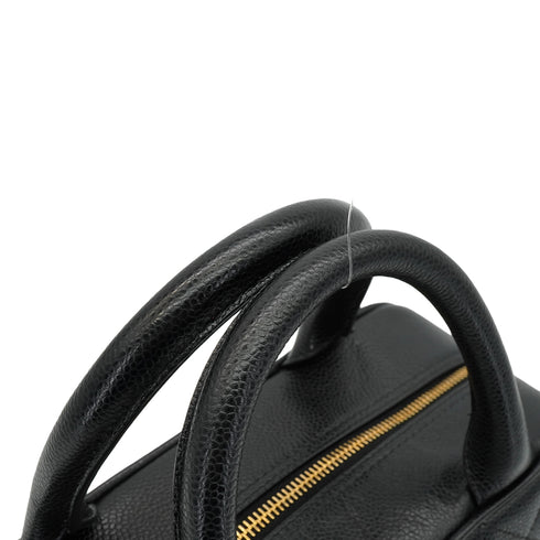 VINTAGE CHANEL MATELASSE MINI BOSTON BAG BLACK CAVIAR SKIN GOLD HARDWARE 90348231