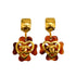 VINTAGE CHANEL COCOMARK HEART EARRINGS TORTOISESHELL BROWN GOLD ACCESSORY 95P 90347796