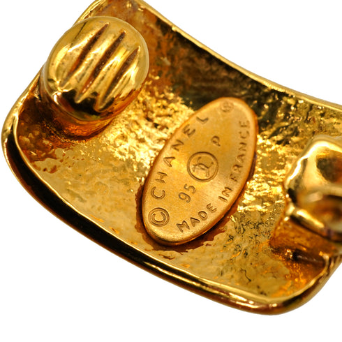 VINTAGE CHANEL COCOMARK HEART EARRINGS TORTOISESHELL BROWN GOLD ACCESSORY 95P 90347796