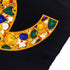 VINTAGE CHANEL COCOMARK JEWELRY PATTERN SCARF BLACK MULTICOLOR SILK 90321776