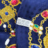 VINTAGE CHANEL COCOMARK JEWELRY PATTERN SCARF NAVY SILK 90324643