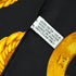 VINTAGE CHANEL COCOMARK LION CHAIN PATTERN SCARF BLACK GOLD SILK 90328017