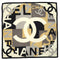 VINTAGE CHANEL COCOMARK LOGO SCARF BLACK WHITE BEIGE SILK 90339115