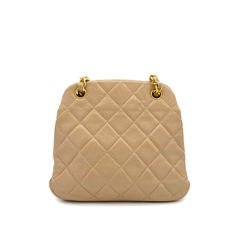 VINTAGE CHANEL COCOMARK MATELASSE CHAIN SHOULDER BAG BEIGE LAMB SKIN GOLD HARDWARE 90326209