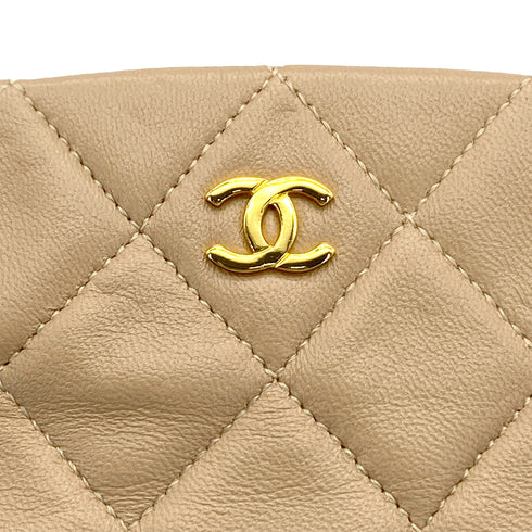 VINTAGE CHANEL COCOMARK MATELASSE CHAIN SHOULDER BAG BEIGE LAMB SKIN GOLD HARDWARE 90326209