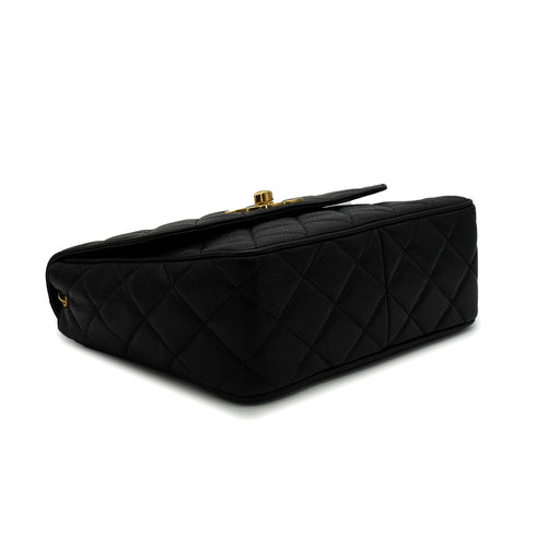VINTAGE CHANEL COCOMARK MATELASSE CHAIN SHOULDER BAG BLACK CAVIAR SKIN GOLD HARDWARE 90341443