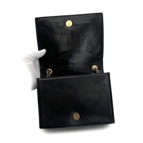 VINTAGE CHANEL COCOMARK MATELASSE CHAIN SHOULDER BAG BLACK LAMB SKIN GOLD HARDWARE 90324282