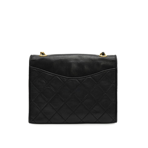 VINTAGE CHANEL COCOMARK MATELASSE CHAIN SHOULDER BAG BLACK LAMB SKIN GOLD HARDWARE 90332571