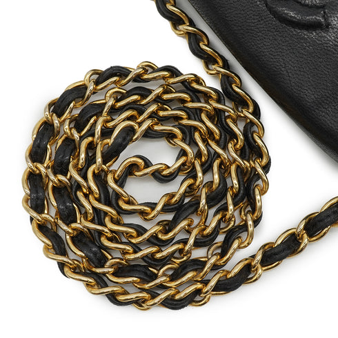 VINTAGE CHANEL COCOMARK MATELASSE CHAIN SHOULDER BAG BLACK LAMB SKIN GOLD HARDWARE 90332571