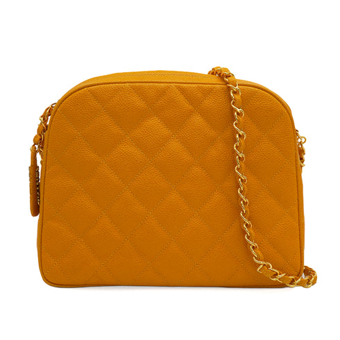 VINTAGE CHANEL COCOMARK MATELASSE CHAIN SHOULDER BAG ORANGE CAVIAR SKIN GOLD HARDWARE 90346100