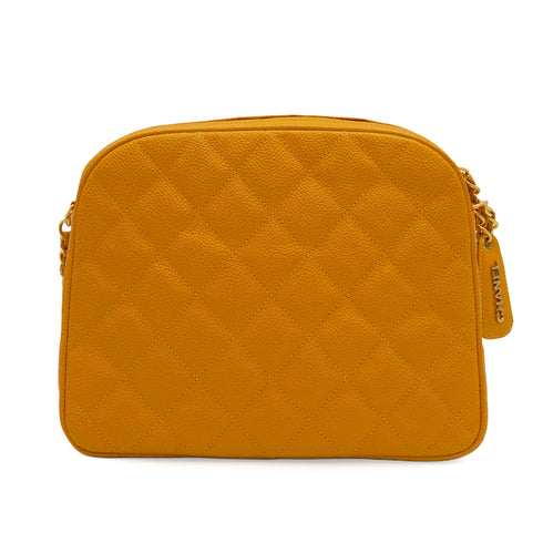 VINTAGE CHANEL COCOMARK MATELASSE CHAIN SHOULDER BAG ORANGE CAVIAR SKIN GOLD HARDWARE 90346100