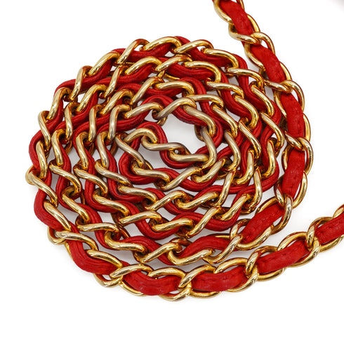 VINTAGE CHANEL COCOMARK MATELASSE CHAIN SHOULDER BAG RED LAMB SKIN GOLD HARDWARE 90334240