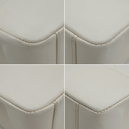 VINTAGE CHANEL COCOMARK MATELASSE CHAIN SHOULDER HAND BAG WHITE LAMB SKIN GOLD HARDWARE 90343404